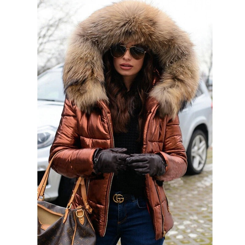 Felicia | Damen Winterjacke mit Kapuze, Kunstfellfutter und Wasserfest – Perfekte Wärme und Schutz für den Winter