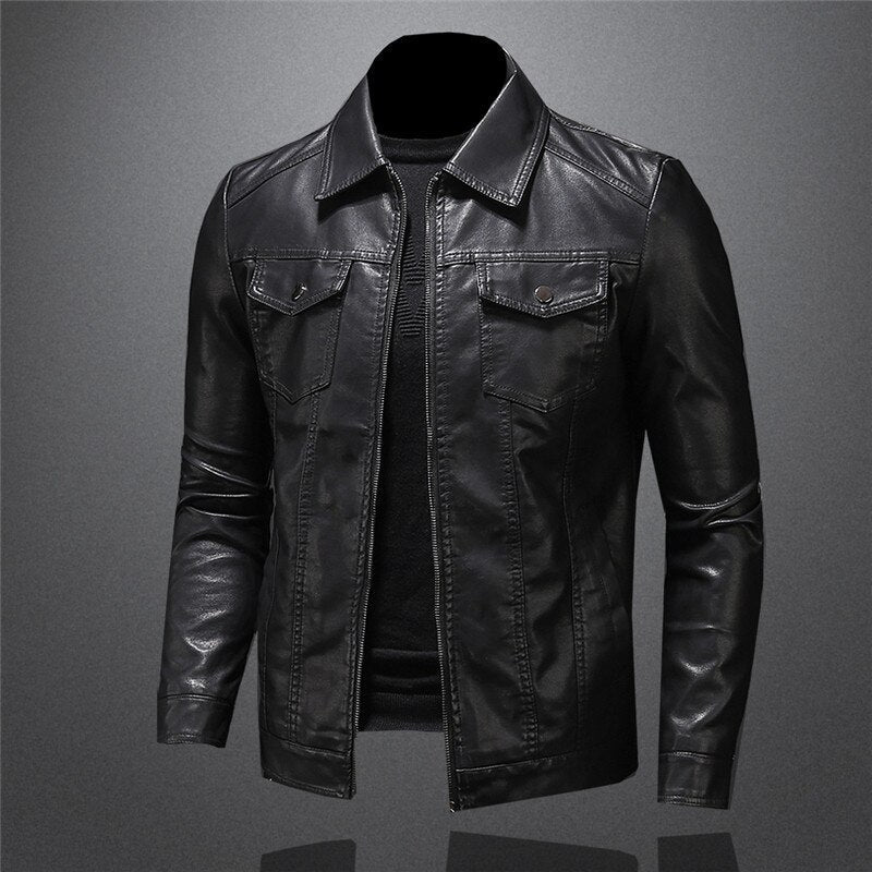 Emberly | Schwarze Herren Motorrad-Lederjacke für robusten Stil