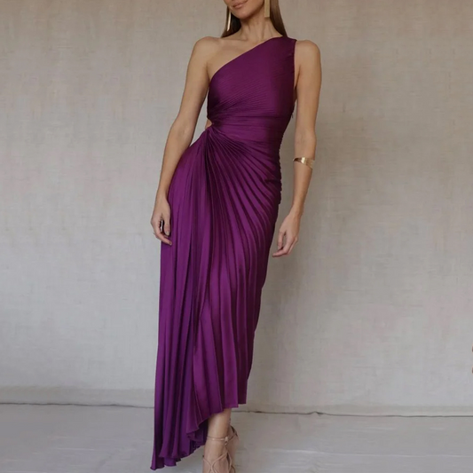 Lumina | Plissiertes Kleid mit einer Schulter