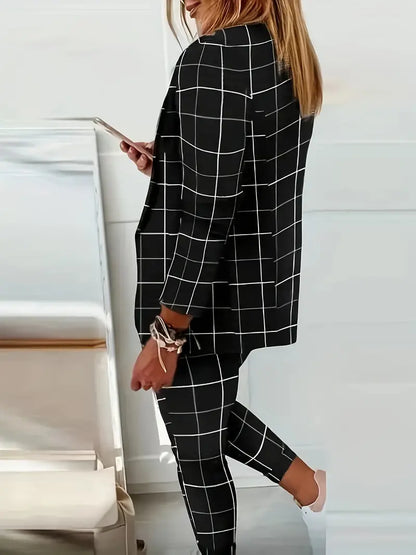 Fuse | Damen Blazer und Hose Set im Karomuster