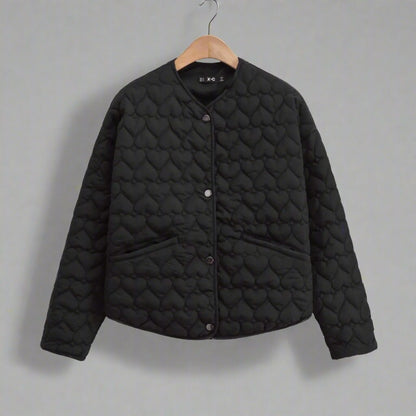 Quiltex | Gequiltete Damenjacke mit stilvollem Herzmuster