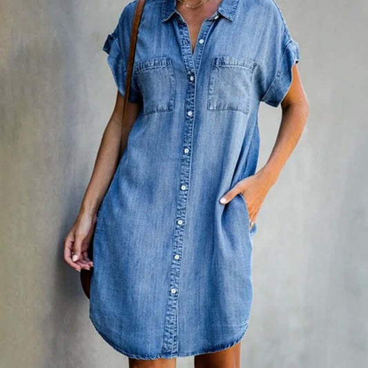 Sleevia | Stilvolles Denim-Kleid mit Bauchkaschierung