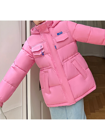Glamorin | Damen Oversized Wintermantel mit Kapuze, Wattierung und Vollständigem Reißverschluss für ultimative Wärme und Komfort.