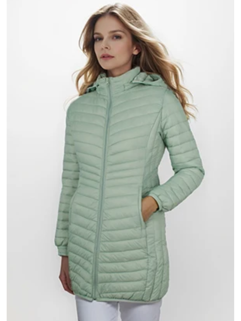 CozyLuxe | Damen Winterjacke mit Kapuze – Leichte, Schlanke Passform und Daunenfüllung für optimalen Komfort