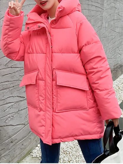 Chillore | Warm Winterjacke für Damen mit Kapuze, Wattierung und praktischen Taschen – Ideal für kalte Tage