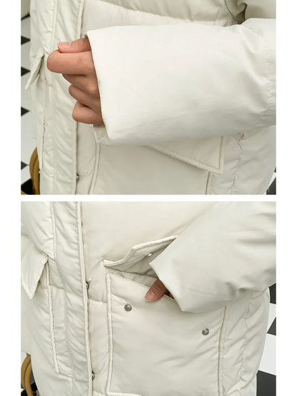 Chillore | Warm Winterjacke für Damen mit Kapuze, Wattierung und praktischen Taschen – Ideal für kalte Tage