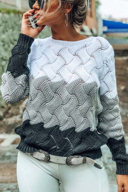 Elara | Stylischer Colorblock-Strickpullover