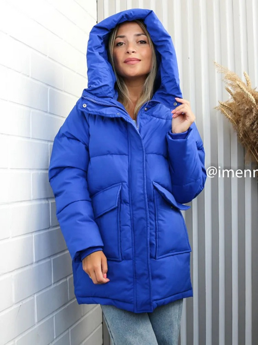 Chillore | Warm Winterjacke für Damen mit Kapuze, Wattierung und praktischen Taschen – Ideal für kalte Tage