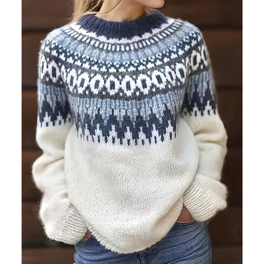 Livia | Damen Strick Langarm Pullover | Warm