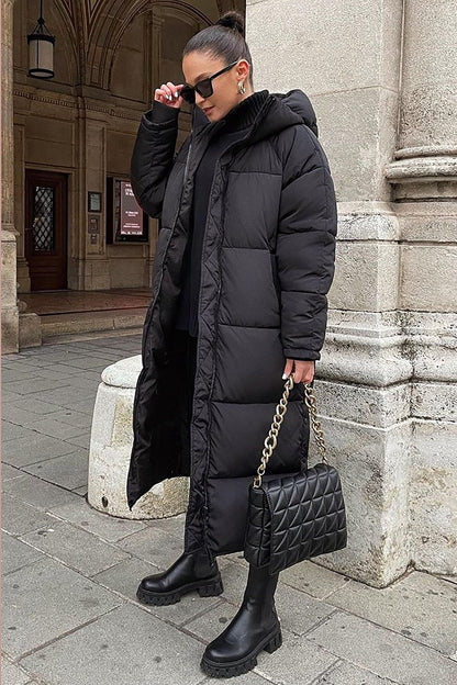 Fuzzify | Langer Puffer-Wintermantel mit elegantem Design