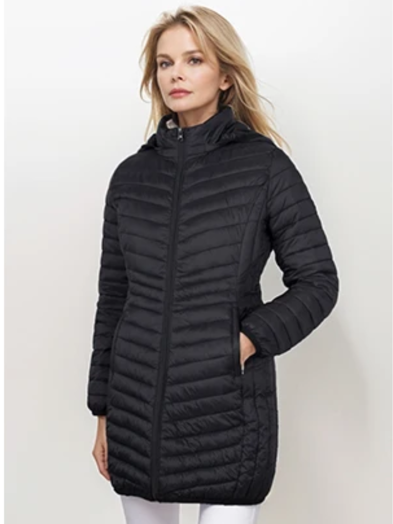 CozyLuxe | Damen Winterjacke mit Kapuze – Leichte, Schlanke Passform und Daunenfüllung für optimalen Komfort