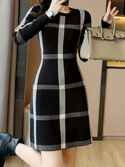 Flaresta | Elegantes Strickkleid für Damen mit langen Ärmeln