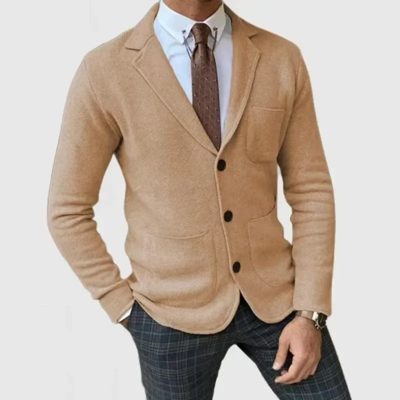 Cardivine | Eleganter Herren-Cardigan mit Reverskragen und Knöpfen