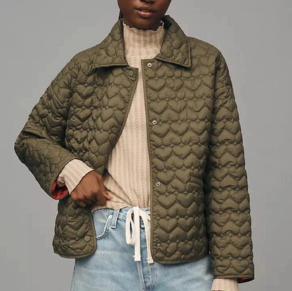 Quiltex | Gequiltete Damenjacke mit stilvollem Herzmuster