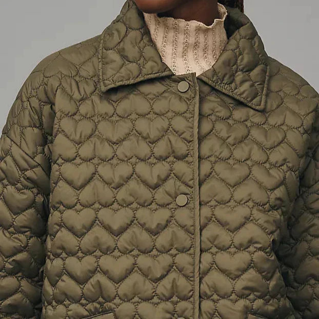 Quiltex | Gequiltete Damenjacke mit stilvollem Herzmuster