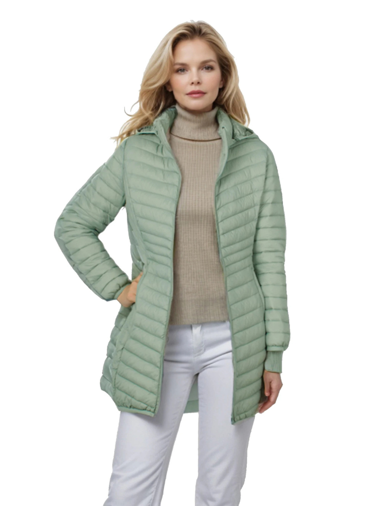 CozyLuxe | Damen Winterjacke mit Kapuze – Leichte, Schlanke Passform und Daunenfüllung für optimalen Komfort