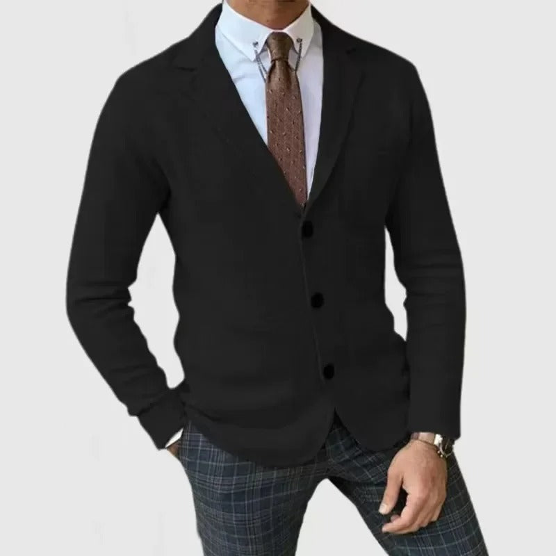 Cardivine | Eleganter Herren-Cardigan mit Reverskragen und Knöpfen