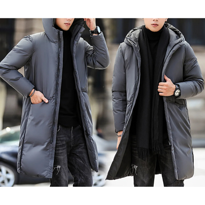Glaciara | Leichter Herren Wintermantel mit Kapuze – Gepolsterte Winterjacke für kalte Tage