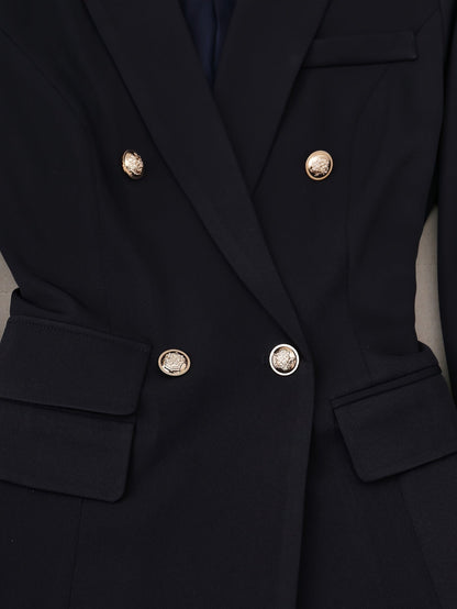 EliteSuit | Eleganter Zwei-Teile-Doppelreiher-Anzug in Schwarz für Damen