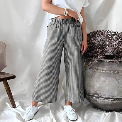 Glide™ - Gestreifte Palazzo-Hose mit Weiten Beinen
