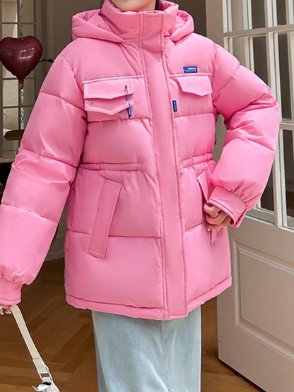 Glamorin | Damen Oversized Wintermantel mit Kapuze, Wattierung und Vollständigem Reißverschluss für ultimative Wärme und Komfort.