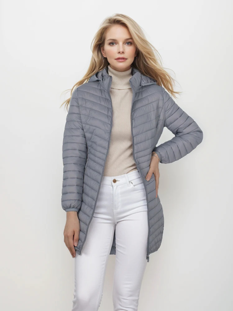 CozyLuxe | Damen Winterjacke mit Kapuze – Leichte, Schlanke Passform und Daunenfüllung für optimalen Komfort