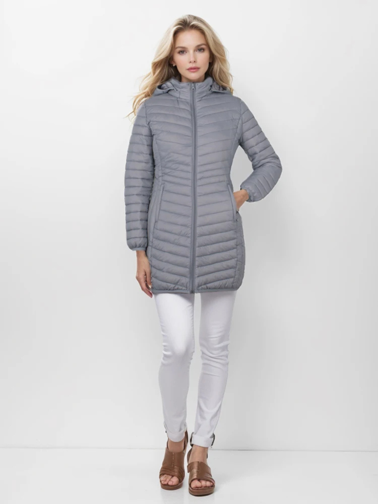 CozyLuxe | Damen Winterjacke mit Kapuze – Leichte, Schlanke Passform und Daunenfüllung für optimalen Komfort