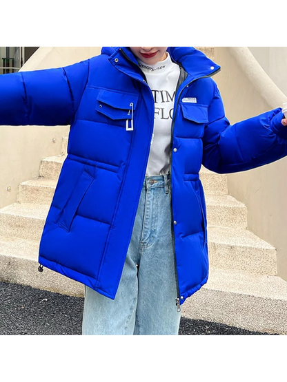 Glamorin | Damen Oversized Wintermantel mit Kapuze, Wattierung und Vollständigem Reißverschluss für ultimative Wärme und Komfort.
