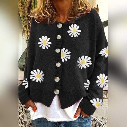Forge | Geblümte Strickjacke mit Knöpfen für Damen