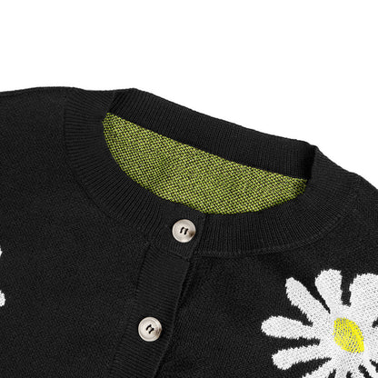 Forge | Geblümte Strickjacke mit Knöpfen für Damen