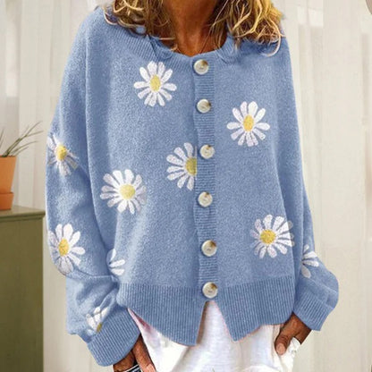 Forge | Geblümte Strickjacke mit Knöpfen für Damen