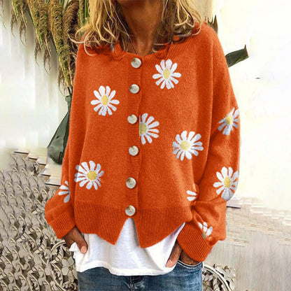 Forge | Geblümte Strickjacke mit Knöpfen für Damen