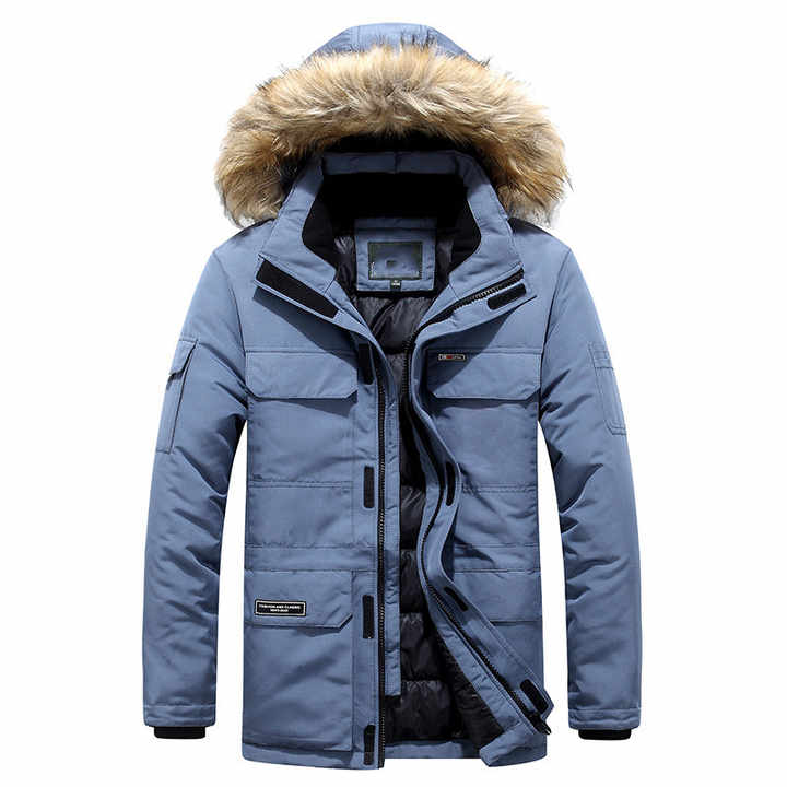 Kashino | Herren-Winterparka mit Kunstfellkragen