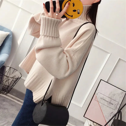 Veldora | Premium roter Strickpulli mit hohem Kragen