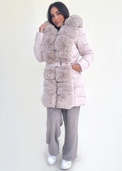 Thermova | Elegante Winterjacke mit luxuriösem Kunstfellbesatz