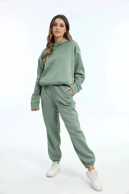 Knitora | Damen Set aus Kapuzenpullover und Jogginghosen