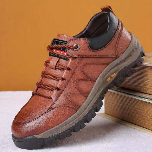 Hygrel | Isolierte Ledersneakers mit Schnürsenkeln für Herren