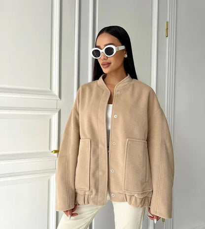 Relaxia | Elegante langärmelige Einreihige Jacke mit praktischen Taschen