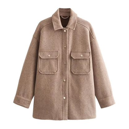 Aurora | Klassische Hemdjacke aus Wollmischung