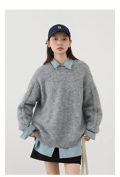 Gerippter Twist-Pullover aus Strick für Damen | Solstice™