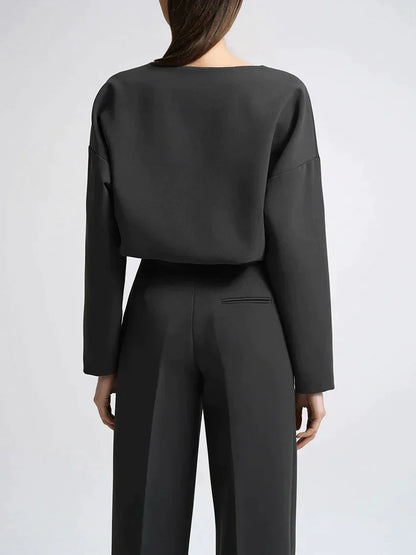 Urbanite | Damen Langärmliges Top mit Geradem Schnitt und Hose für einen Modischen Look