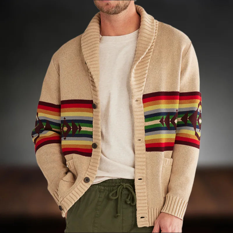 Aether™ | Herbst/Winter Gestreifter Jacquard-Cardigan