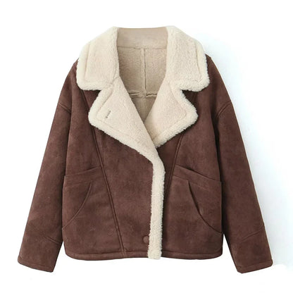 Lena | Modische Oversize-Lammfelljacke für Damen