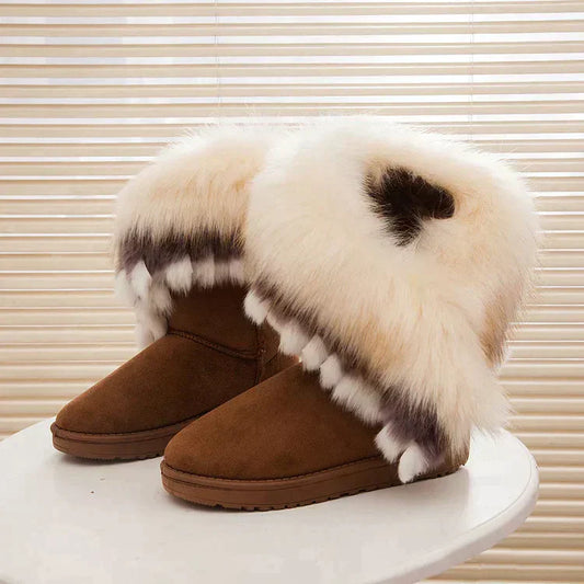 Frostique | Winterstiefel für Damen mit Fellbesatz und robuster Profilsohle