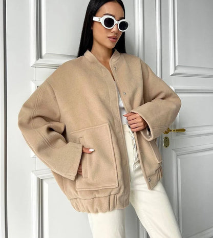Relaxia | Elegante langärmelige Einreihige Jacke mit praktischen Taschen