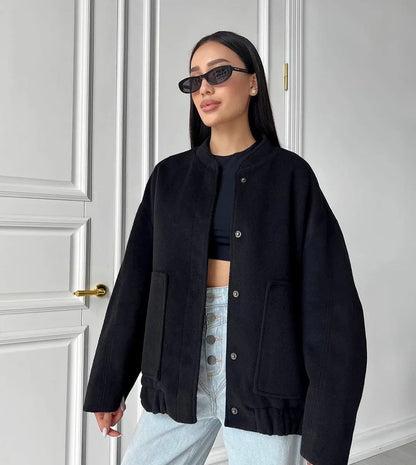 Relaxia | Elegante langärmelige Einreihige Jacke mit praktischen Taschen