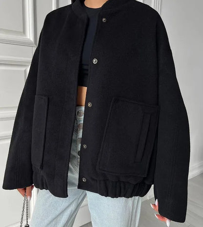 Relaxia | Elegante langärmelige Einreihige Jacke mit praktischen Taschen