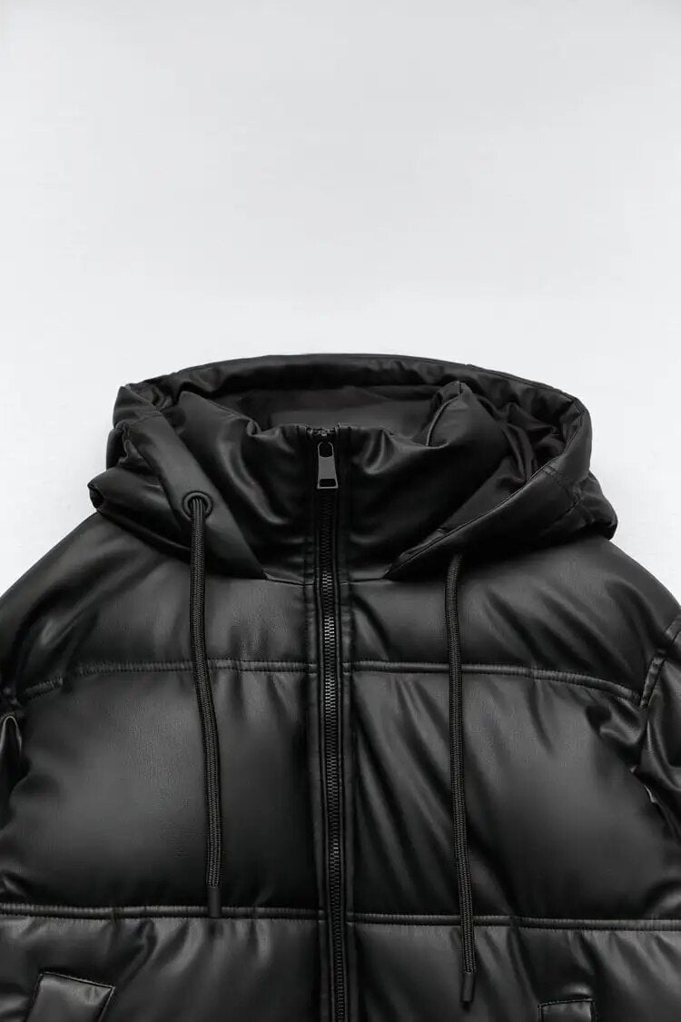 Warmion | Eleganter wattierter Wintermantel mit Kapuze