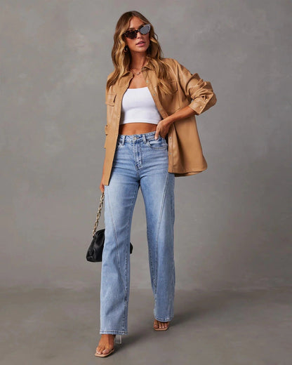 Warmix | Elegante Jeans in antikem Design mit hoher Taille