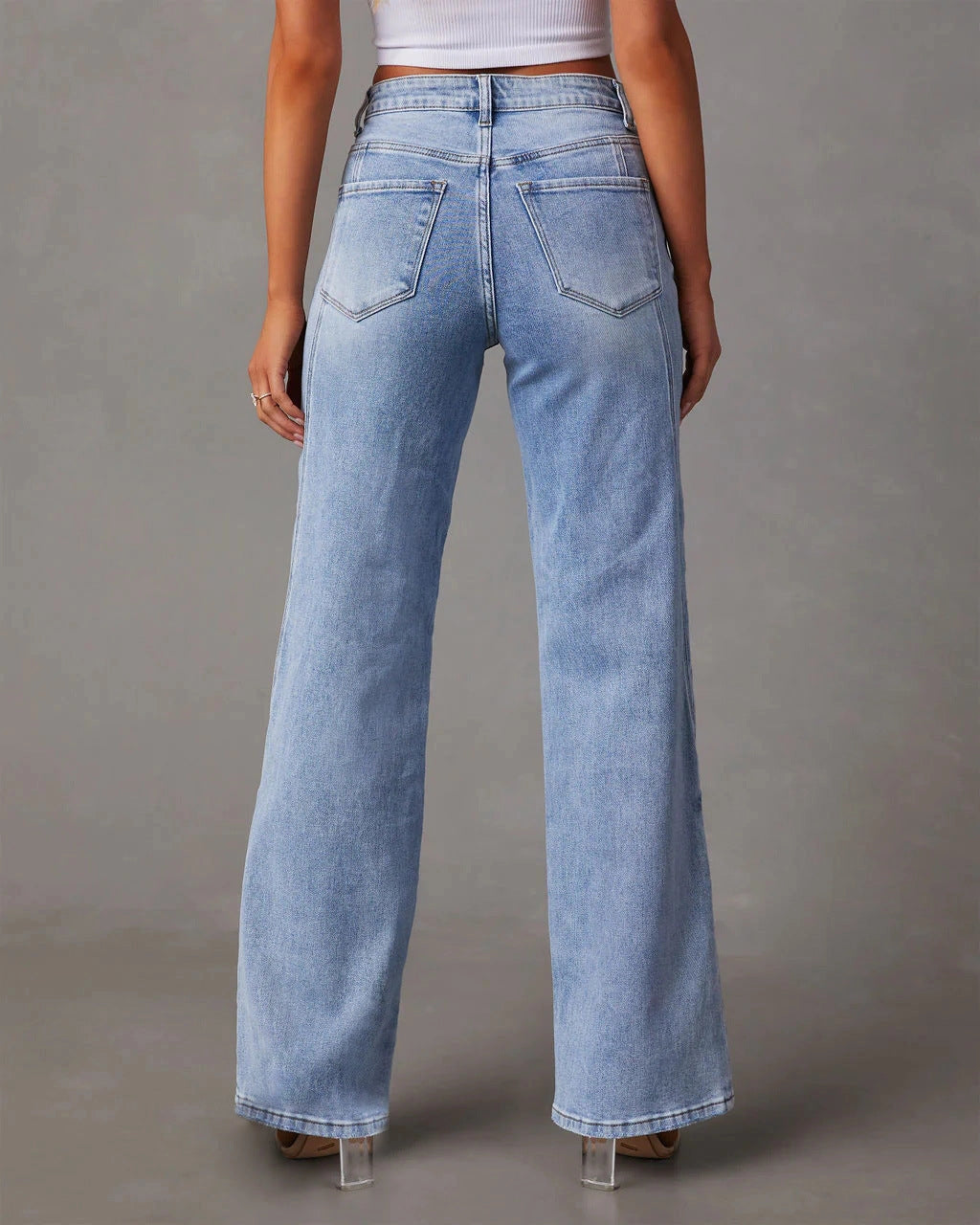 Warmix | Elegante Jeans in antikem Design mit hoher Taille